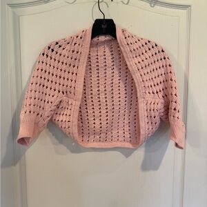 AX Armani Exchange women’s pink knit bolero shrug sweater cardigan medium/large